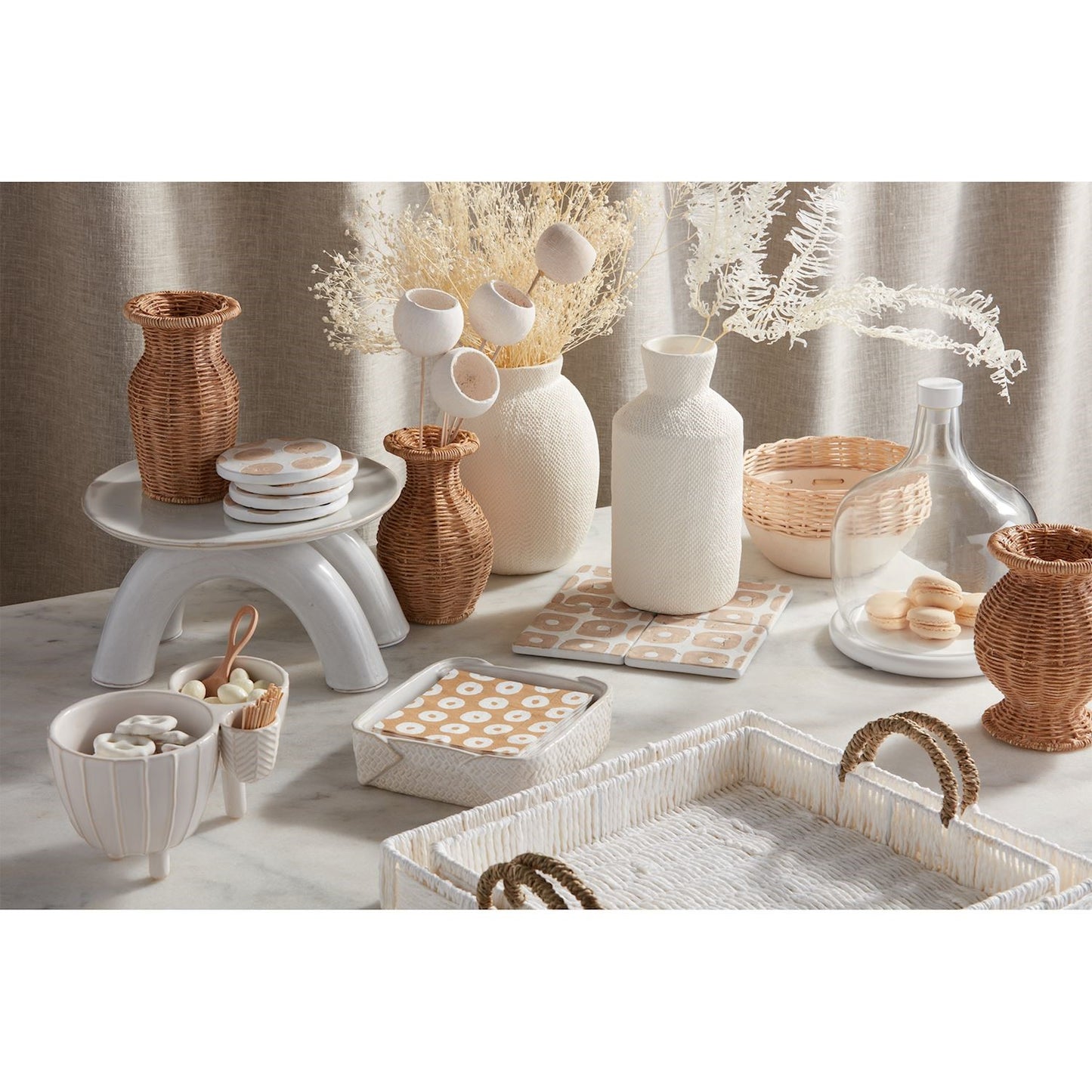 Cocktail Napkin Set-Textured Ceramic
