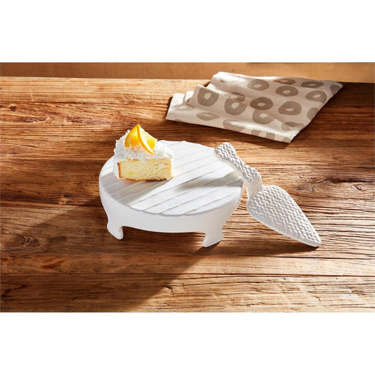 Textured Pedestal Server Set by Mud Pie