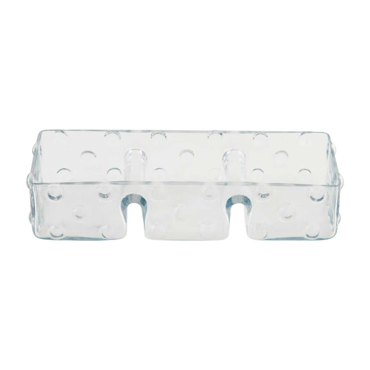 Hobnail Glass Triple Tidbit Dish