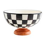 Black & White Check Pedestal Bowl