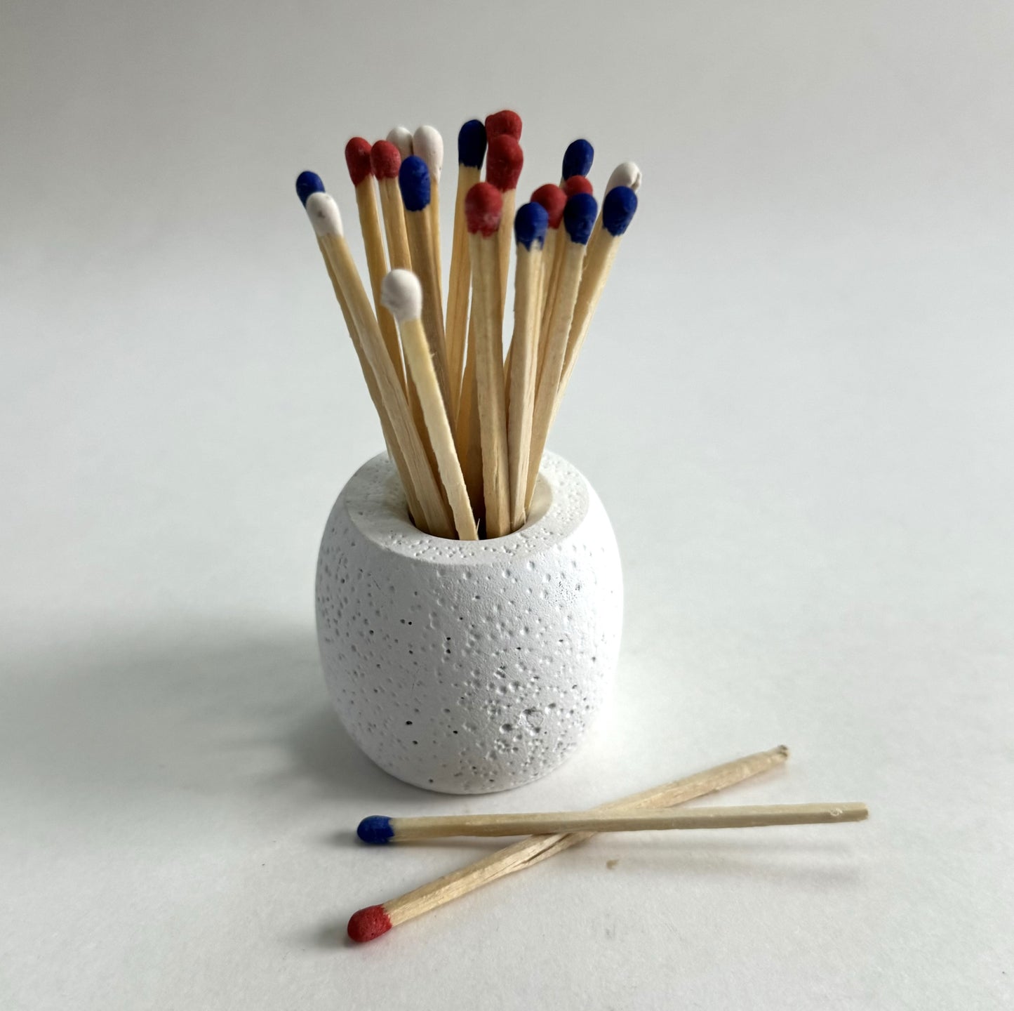 Concrete Match Holder/Toothpick Holder: Include 25 Colored Matches -20 Color Options Available
