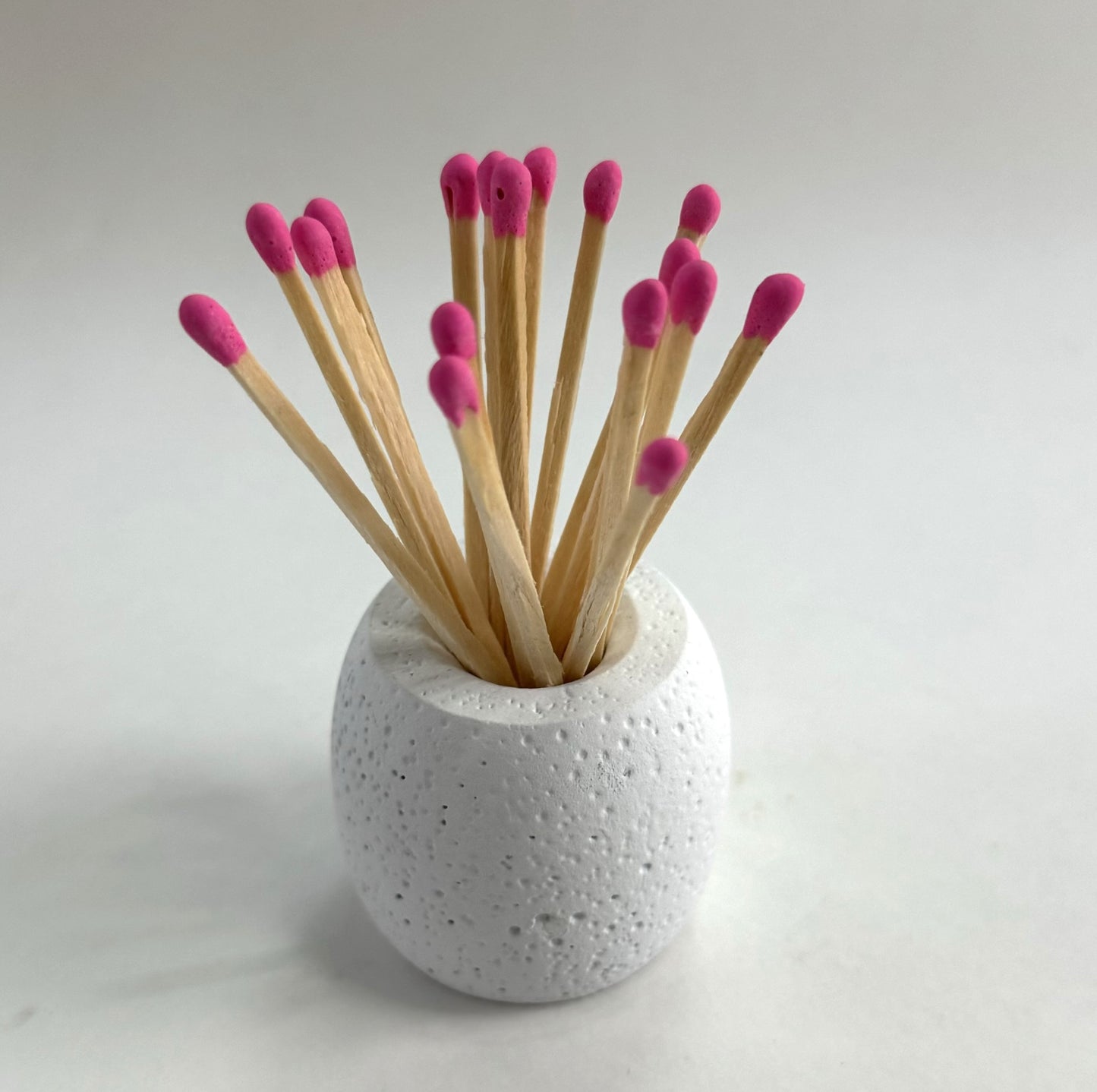 Concrete Match Holder/Toothpick Holder: Include 25 Colored Matches -20 Color Options Available