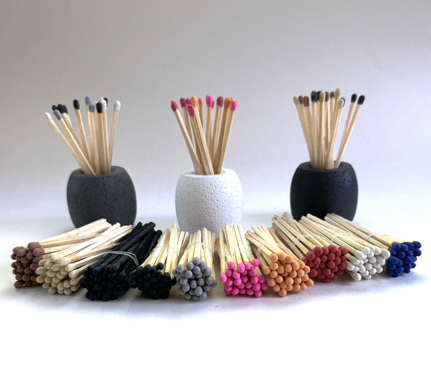 Concrete Match Holder/Toothpick Holder: Include 25 Colored Matches -20 Color Options Available