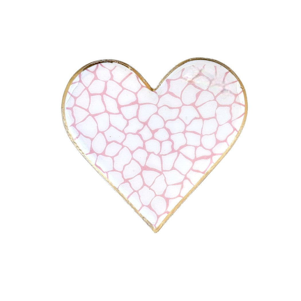 The Wild Collection Enameled Metal Heart Shaped Dish