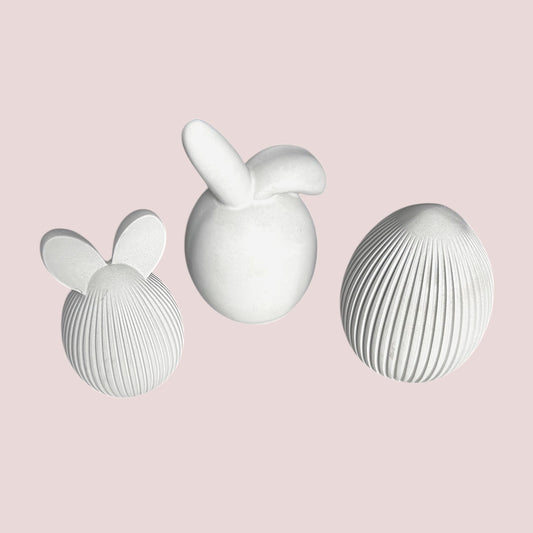 Minimalist Concrete Bunny & Egg Set