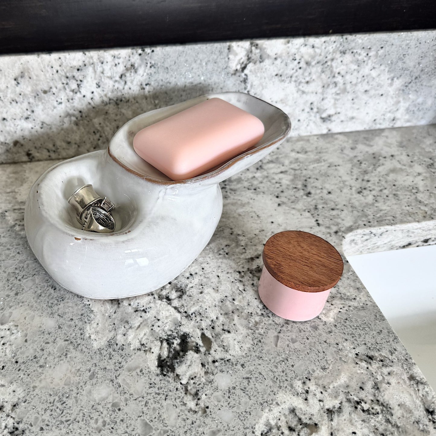 Natural Stoneware Petite Snack & Dip Duo