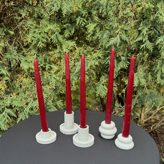 Taper Candlestick Holders l Handmade l Cement l Warm Natural Colors l Modern Minimalist Decor