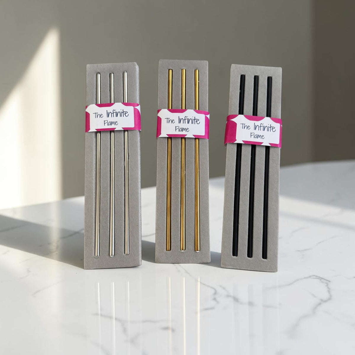 The Infinite Flame Collection- Glass Vessels + Steel Candles
