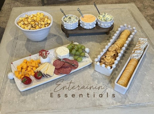 White Beaded Cracker Set, Mud Pie