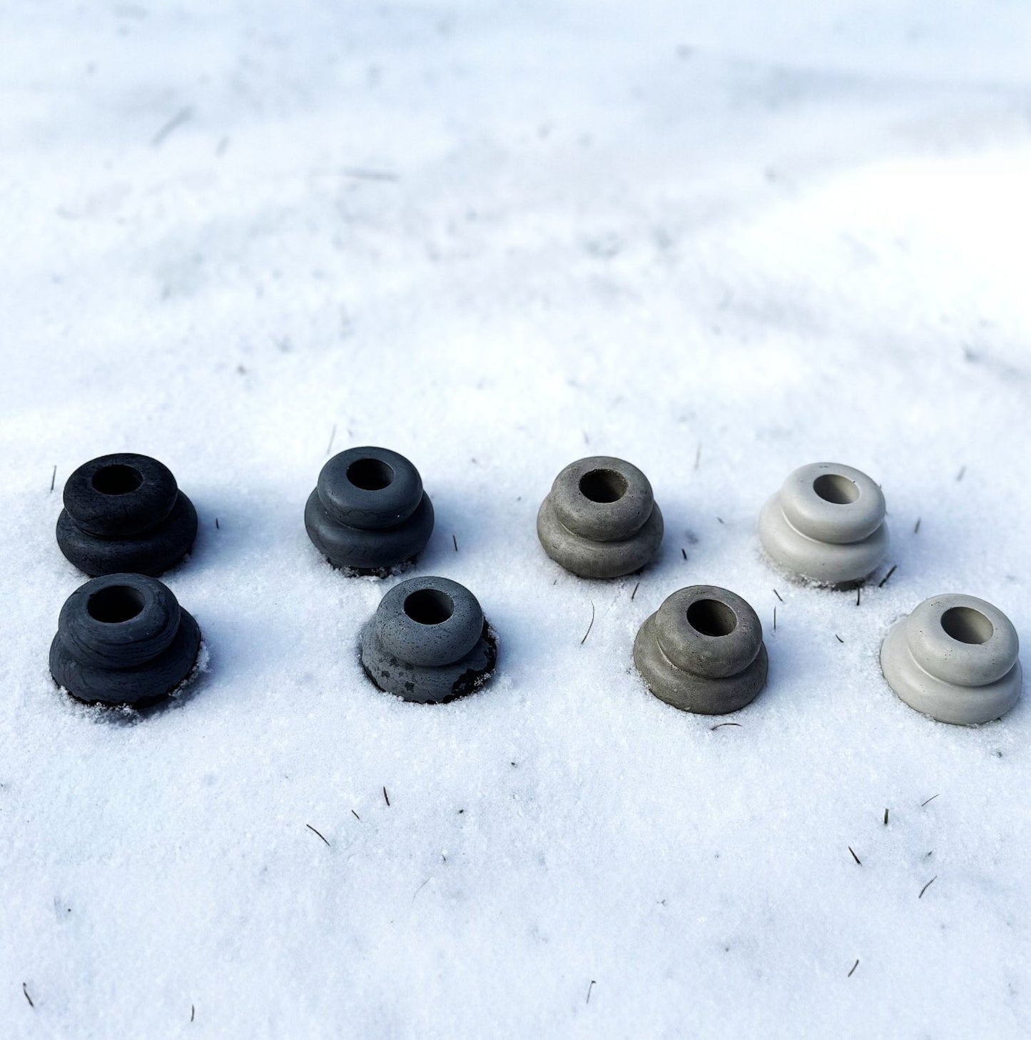 Taper Candlestick Holders l Handmade l Cement l Warm Natural Colors l Modern Minimalist Decor