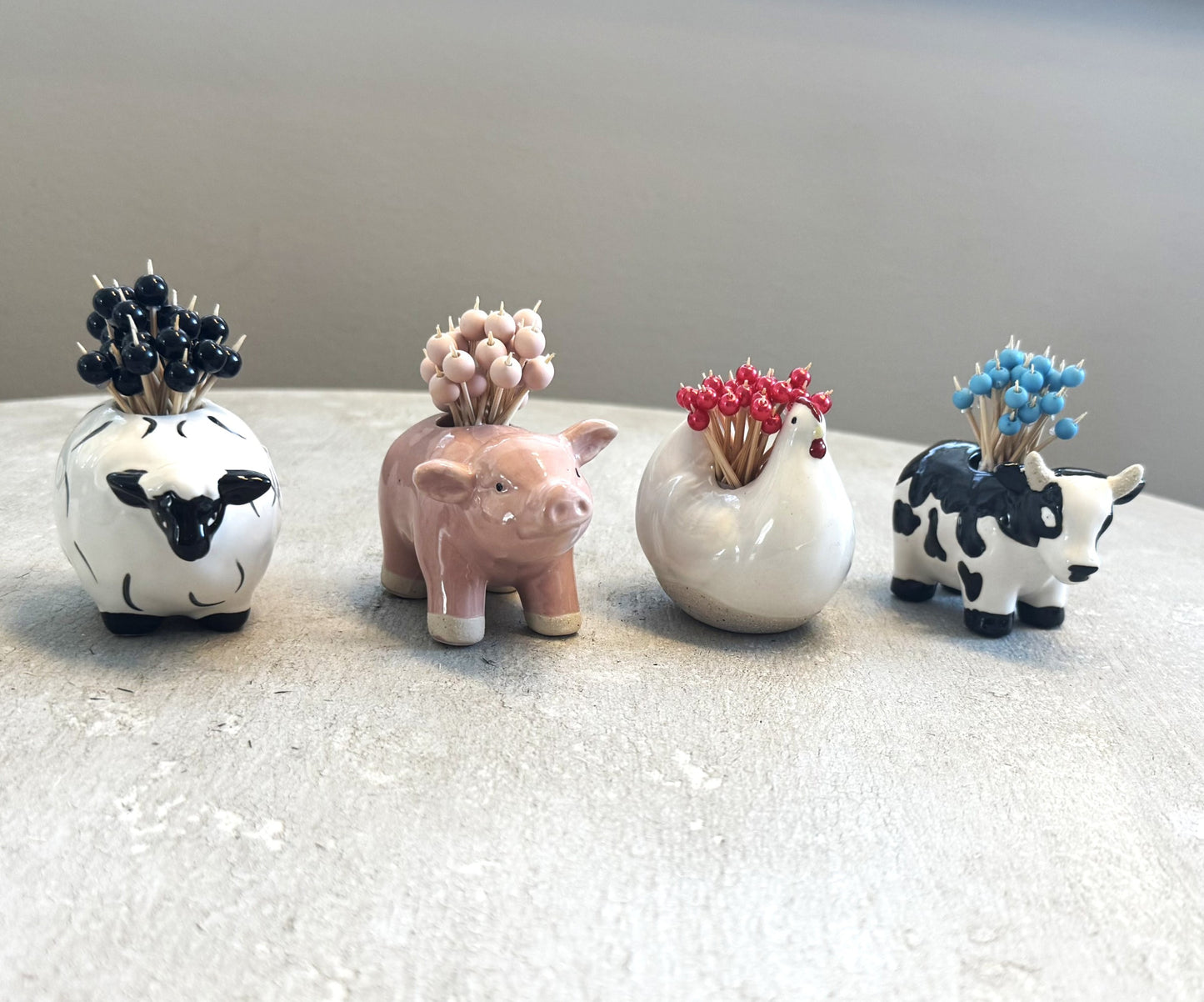 Fancy Farm Animal Toothpick Holder