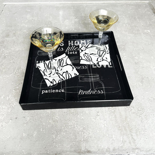 Whimsical Rabbit Cloth Cocktail Napkins, Set of 4