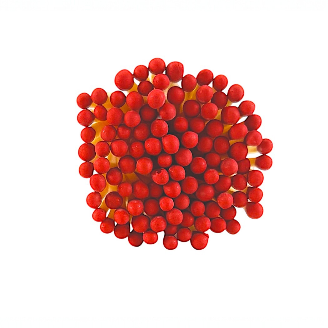 3" Matches in Glass Cloche with Heart Striker, Included 25 Colored Matches