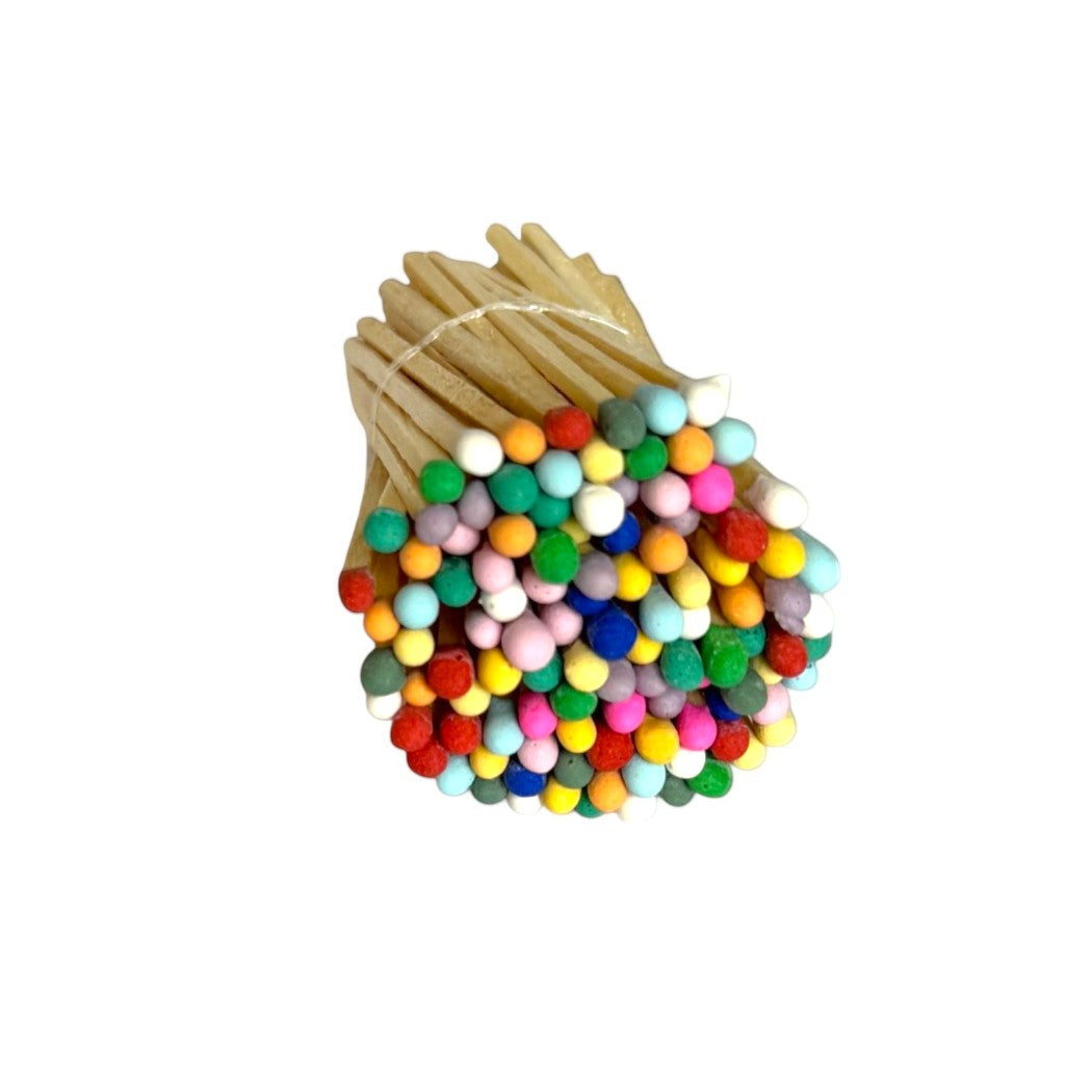 3" Matches in Glass Cloche with Heart Striker, Included 25 Colored Matches