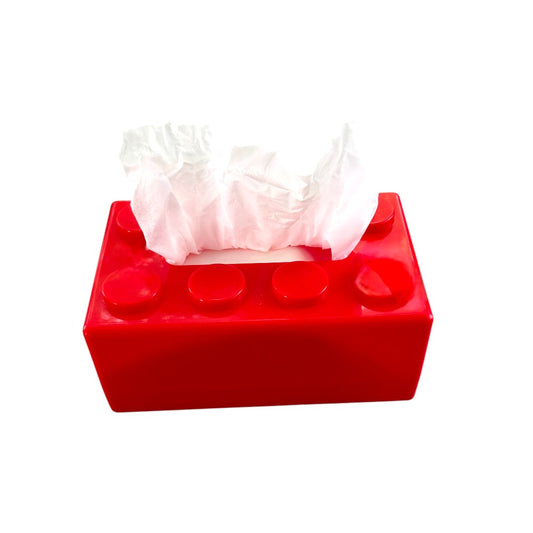 Colorful Facial Tissue Holder Shaped like a "Building Block"