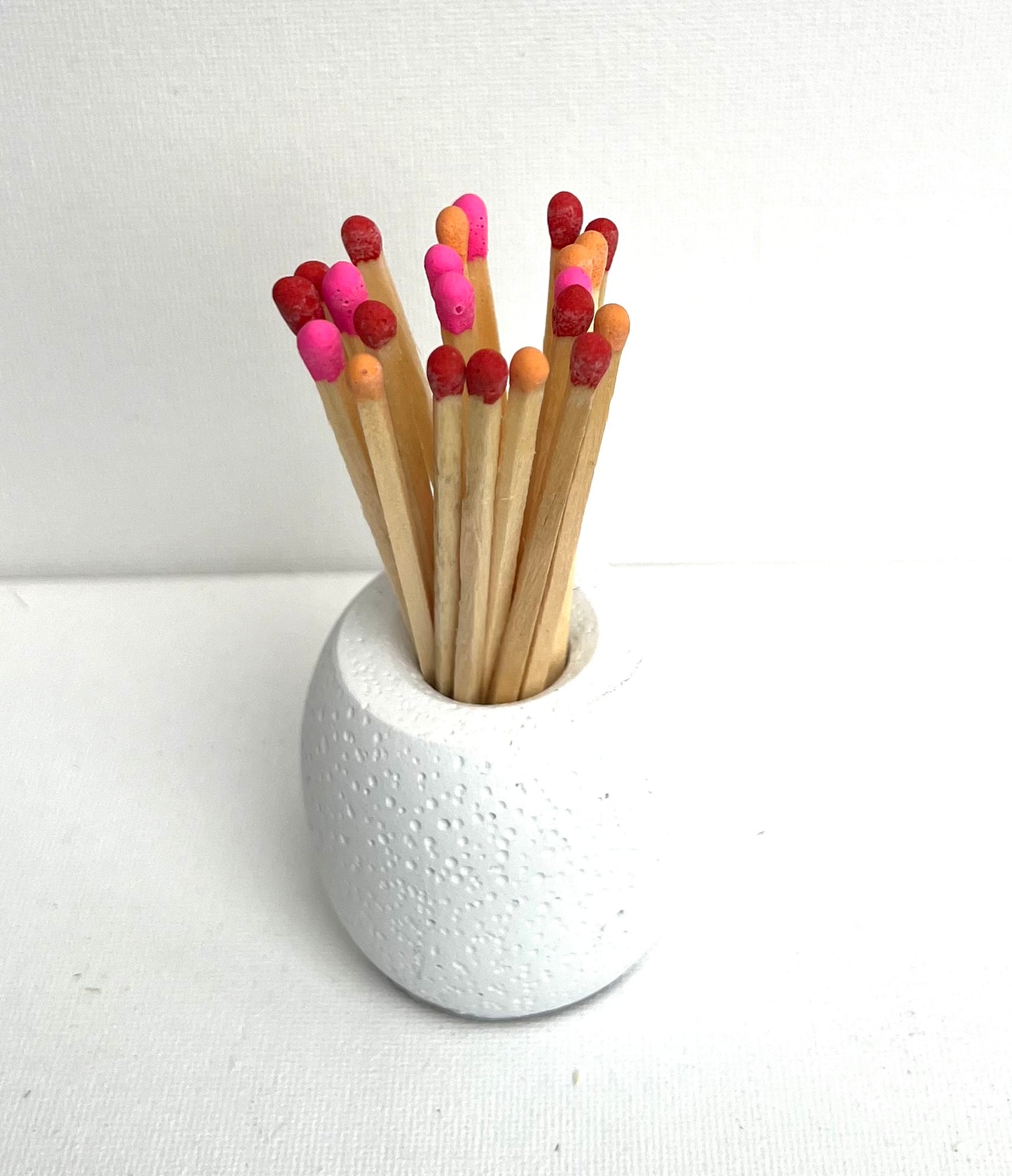 Concrete Match Holder/Toothpick Holder: Include 25 Colored Matches -20 Color Options Available