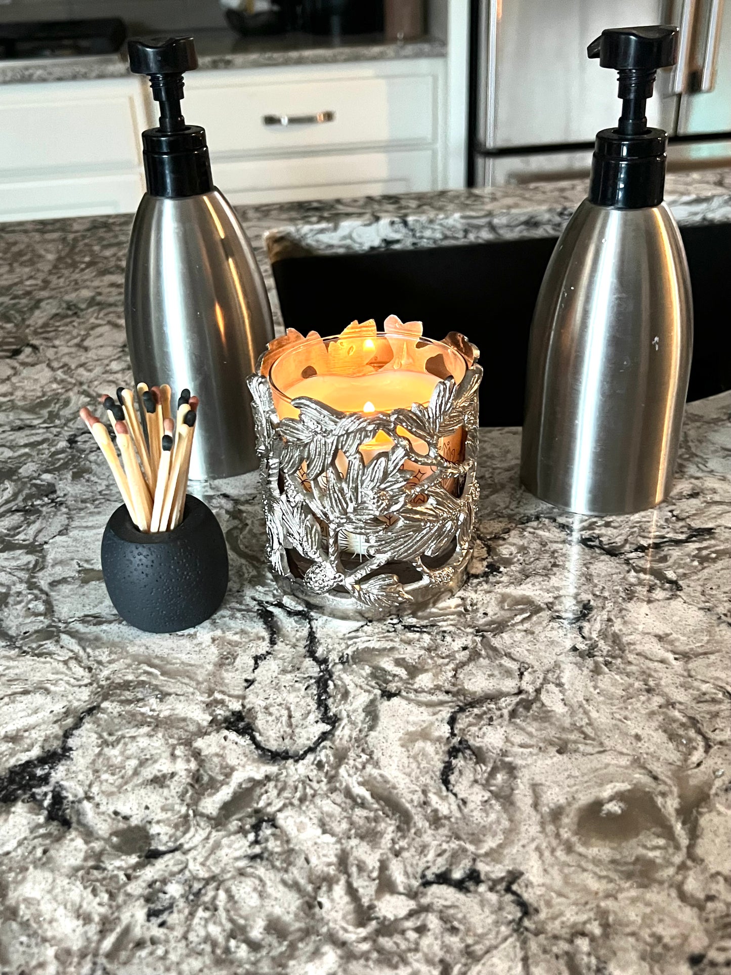 Concrete Match Holder/Toothpick Holder: Include 25 Colored Matches -20 Color Options Available