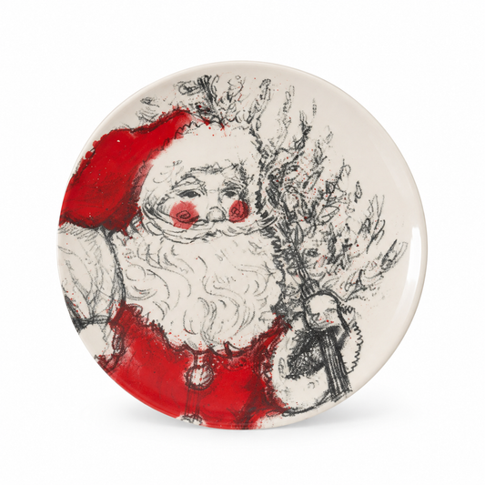 Vintage Santa Stoneware Appetizer Plates: 4 Styles