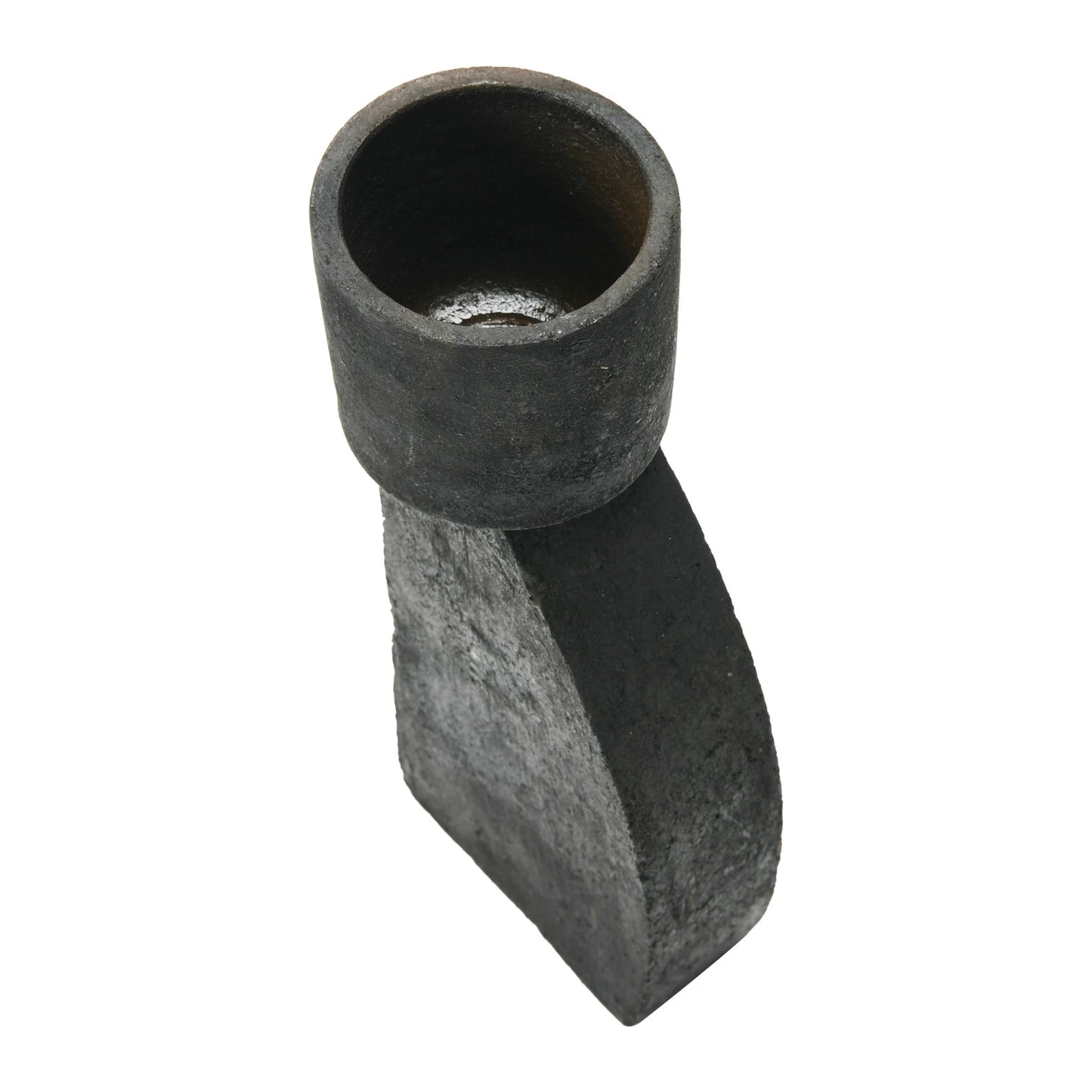 Matte Black Sculpted Terracotta Votive Holder