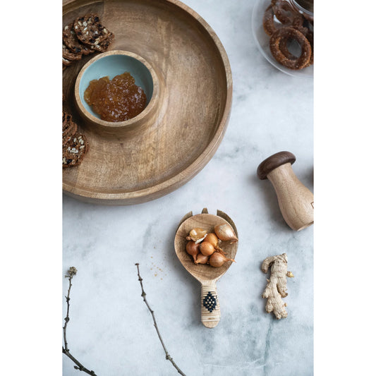 Modern Black Mango Salad Servers, 10" L, Set of 2