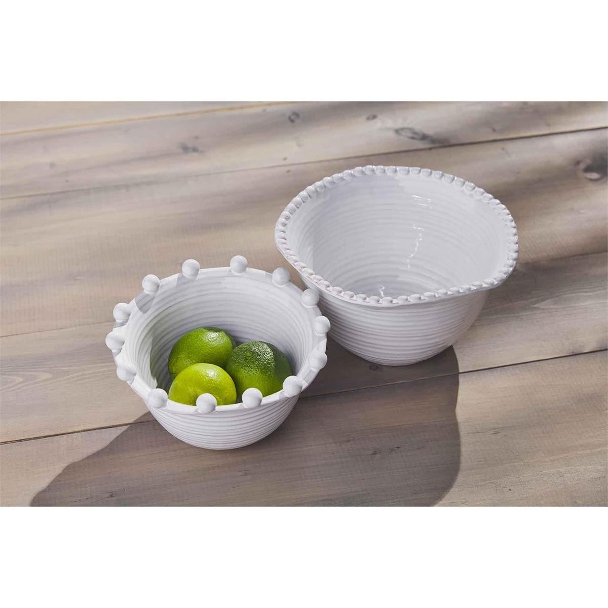 White Beaded Side Bowls