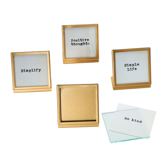3" Gold Metal Frame with Uplifting Sayings