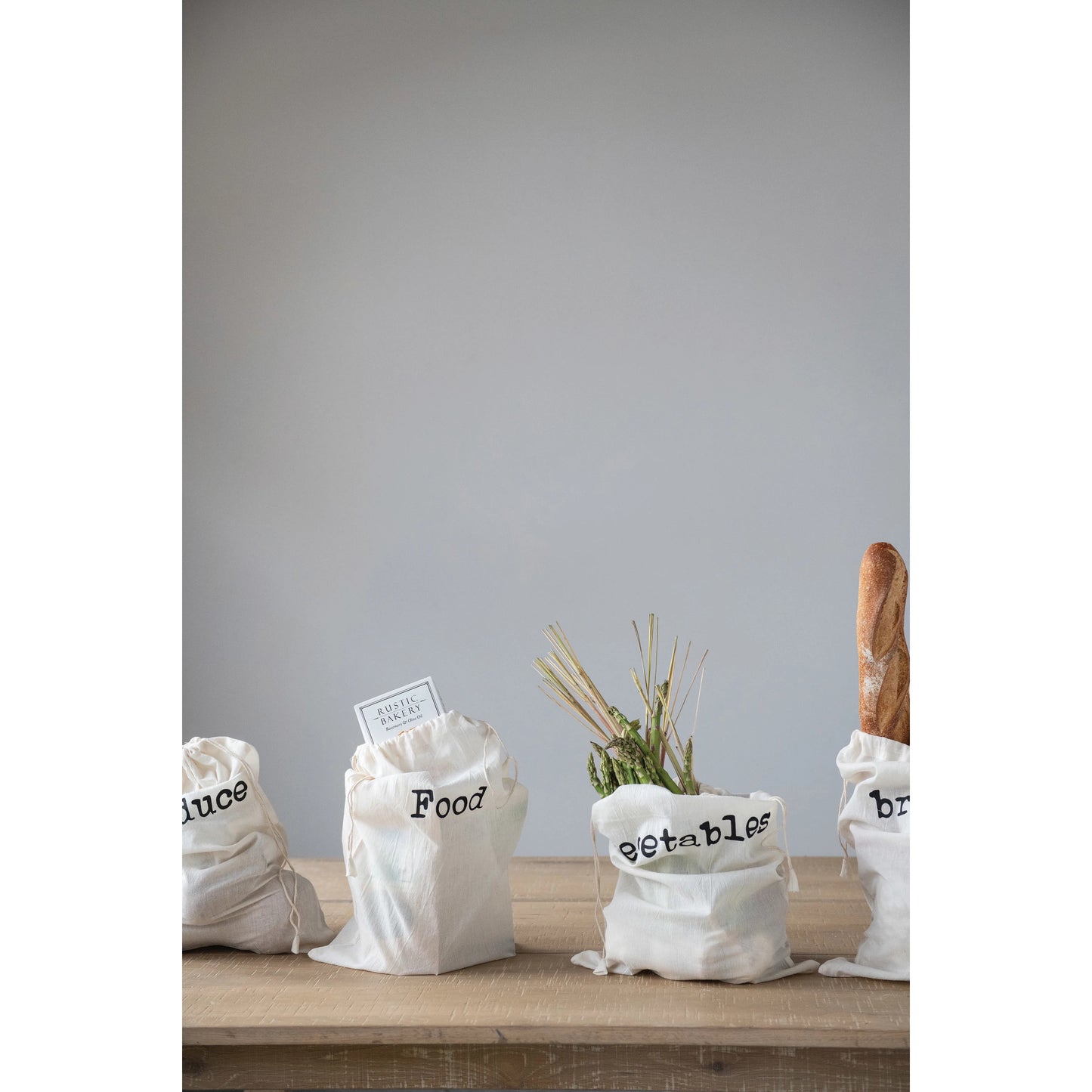 Cotton Printed Reusable Drawstring Food Bag