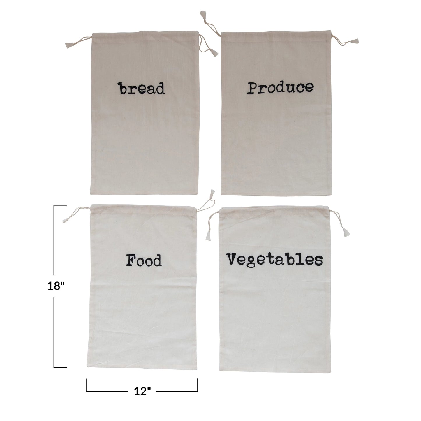 Cotton Printed Reusable Drawstring Food Bag