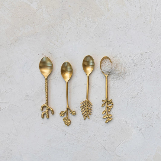 Brass Spoon w/Botanical Handle