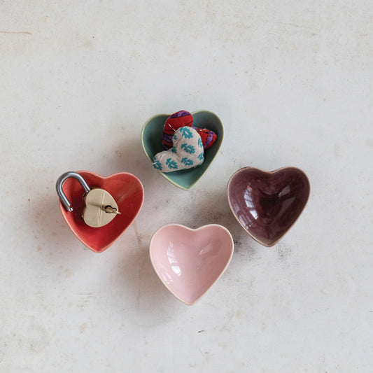 Heart Shaped Stoneware Bowl- 4 Fabulous Color Options