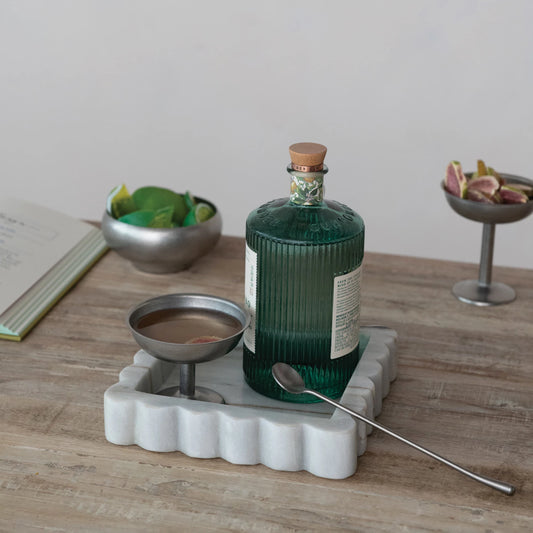 8"L Cocktail Spoon Stainless Steel, Brushed Pewter Finish, Creative Co-Op