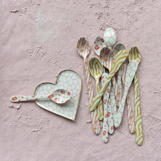 The Wild Collection Enameled Metal Heart Shaped Dish