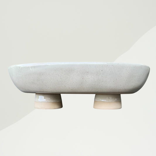 Cloudstone Footed Bowl by Bloomingville