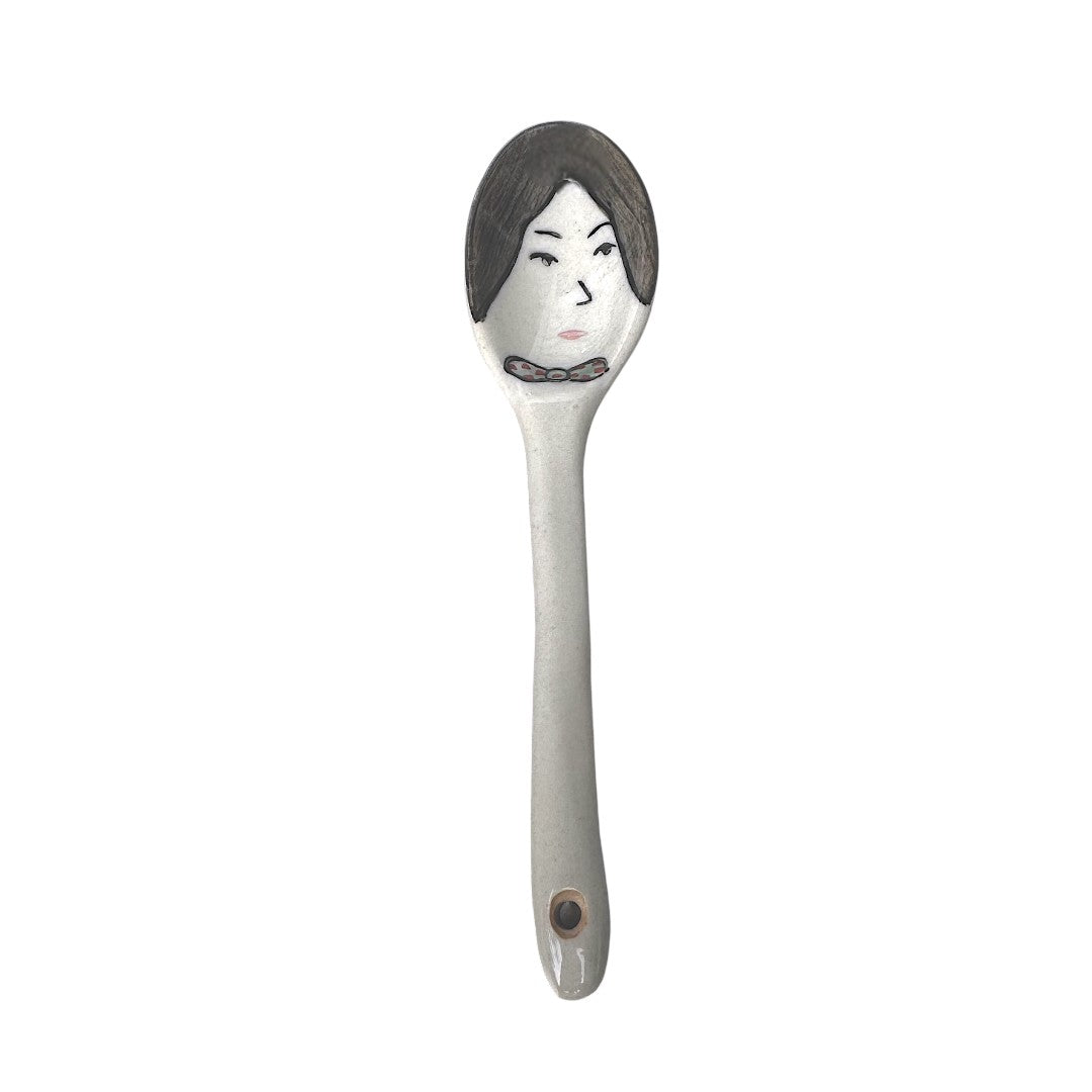 Playful Faces: Hand Painted Ceramic Spoon