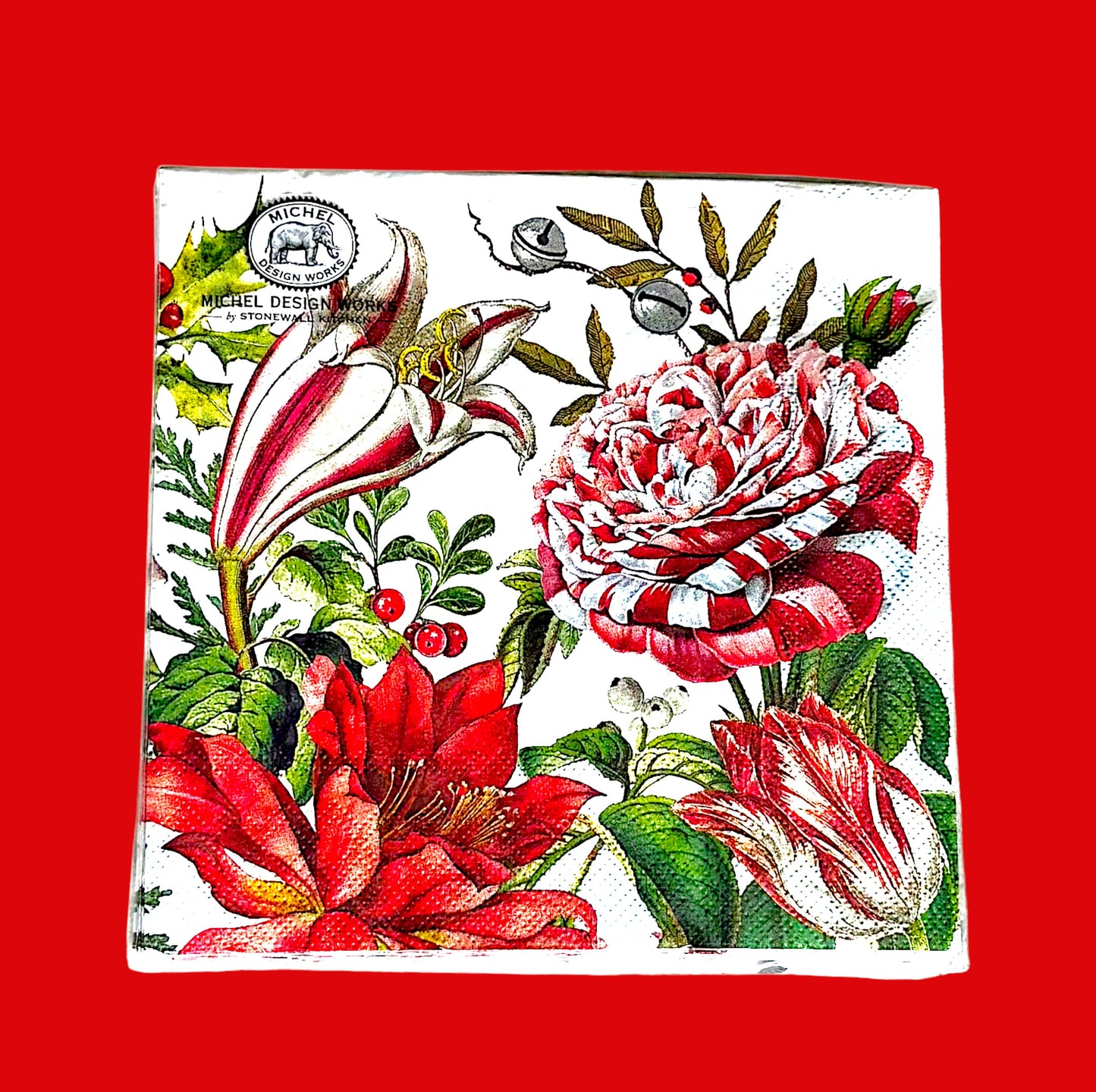 Merry & Bright Blooms Cocktail Napkin