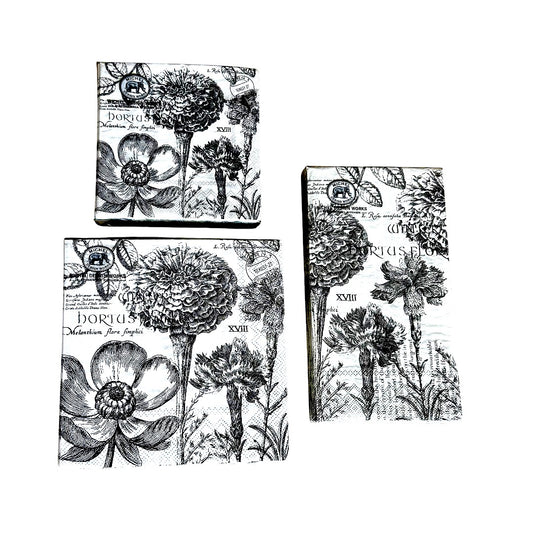 Flower Noir Cocktail Napkins