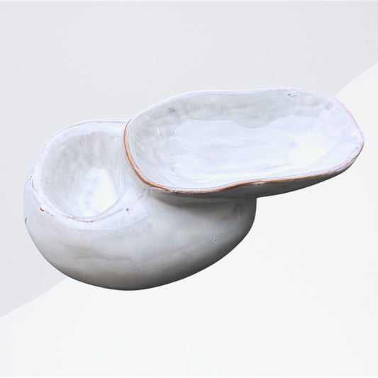 Natural Stoneware Petite Snack & Dip Duo by Creative Co-Op