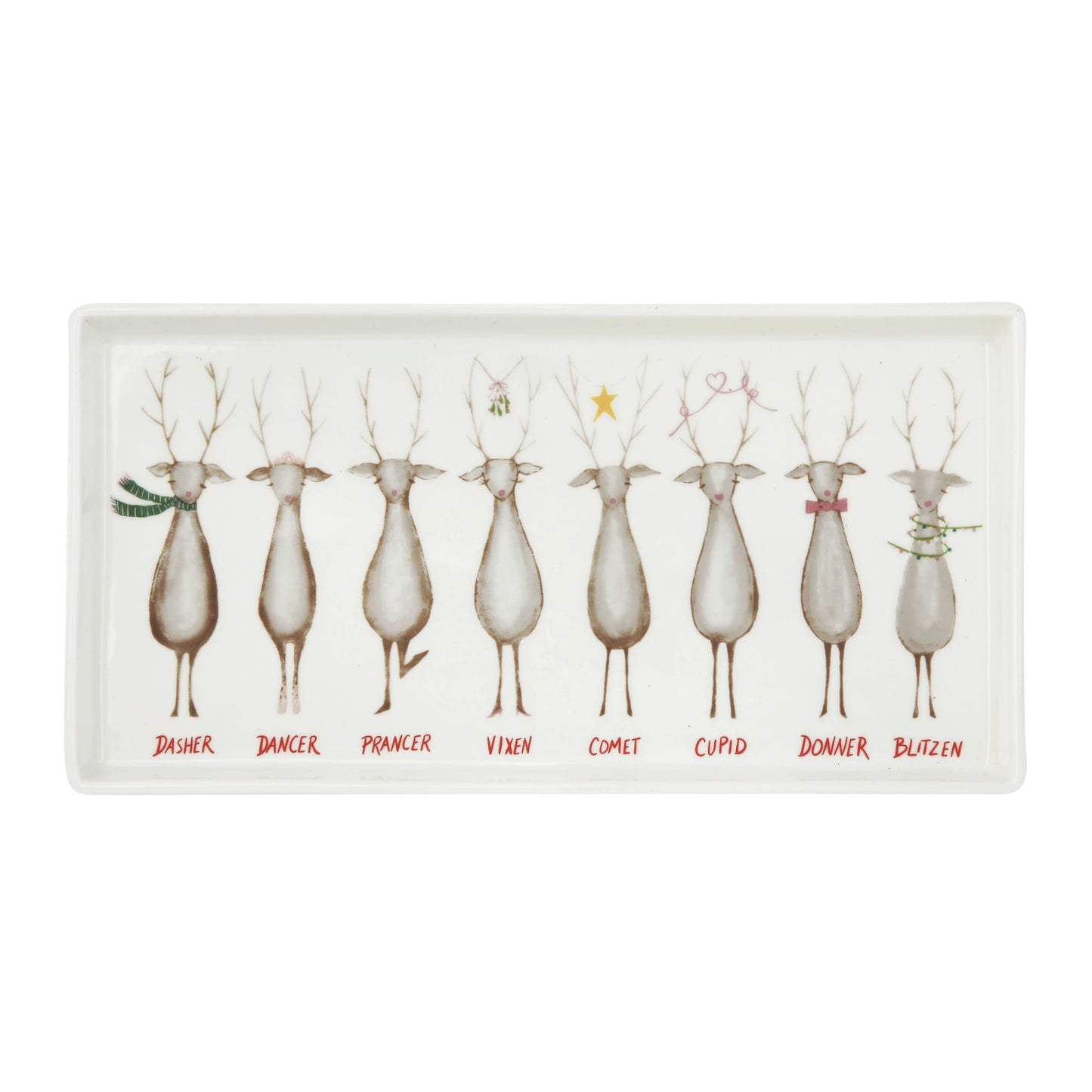 Reindeer and Santa Stoneware Platter