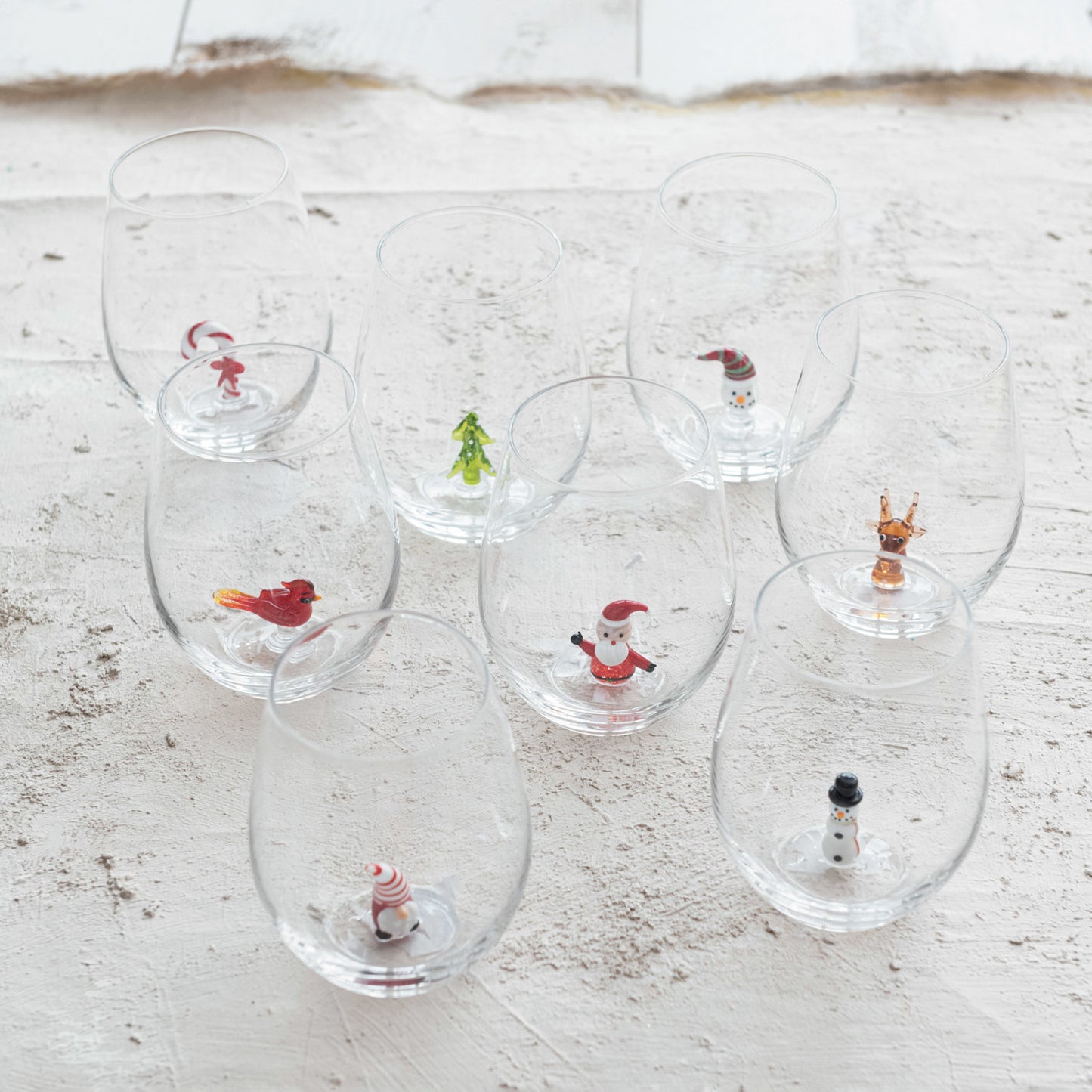 Holiday Figure Stemless Wine Glass