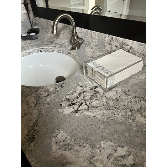 Guest Towel acrylic napkin holder in bathroom