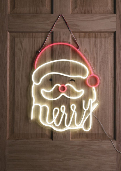 Neon Santa Door Hanger