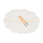 White Ruffle Melamine Platter Set