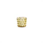 Small gold glass candle holder with a bubble texture