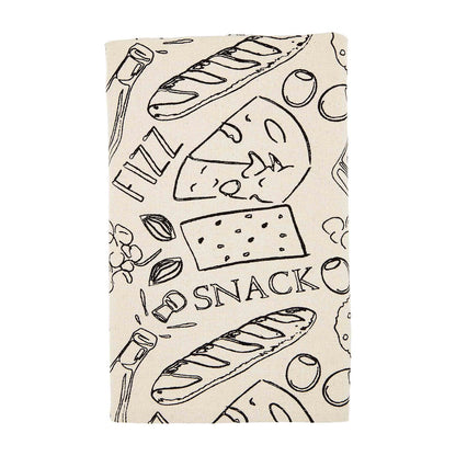 Wine Towels in Beige and Dark Charcoal, Mud Pie