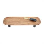 Fabulous Footed Wood & Marble Board Set