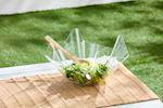Acrylic Ruffle Bowl Set with Wood Spoon