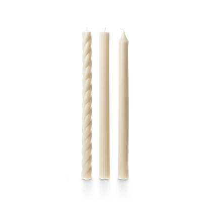 Cream Assorted Taper Candles-Set of 3