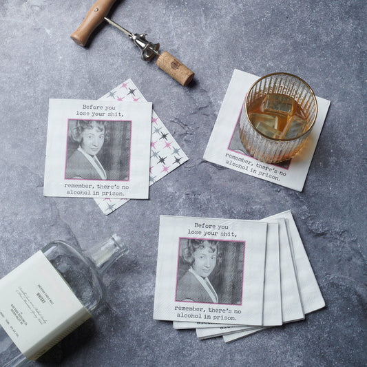 No Alcohol in Prison Cocktail Napkins