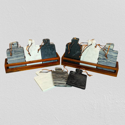 Mini Marble Serving Boards: 3 Color Options-White/Gray/ Black