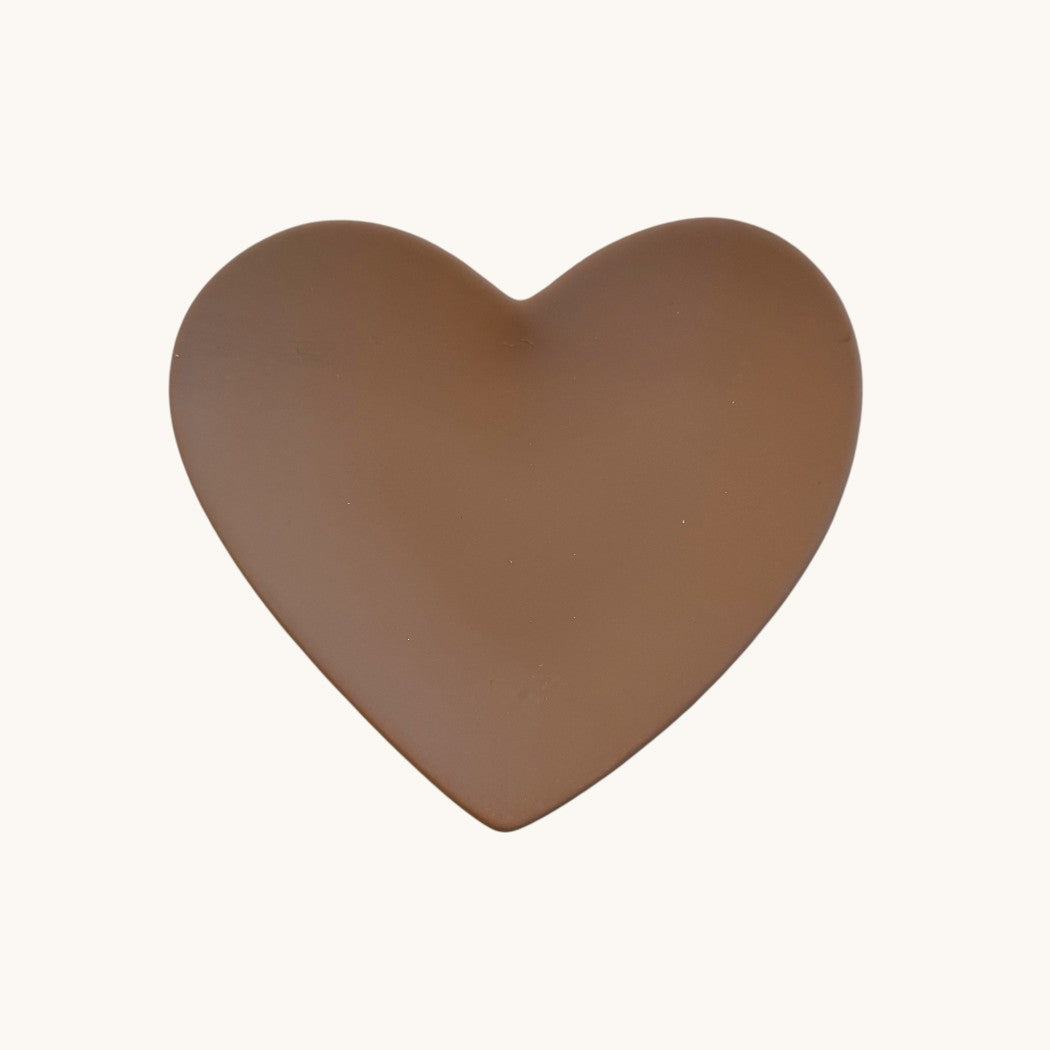 Brown heart-shaped trinket plate